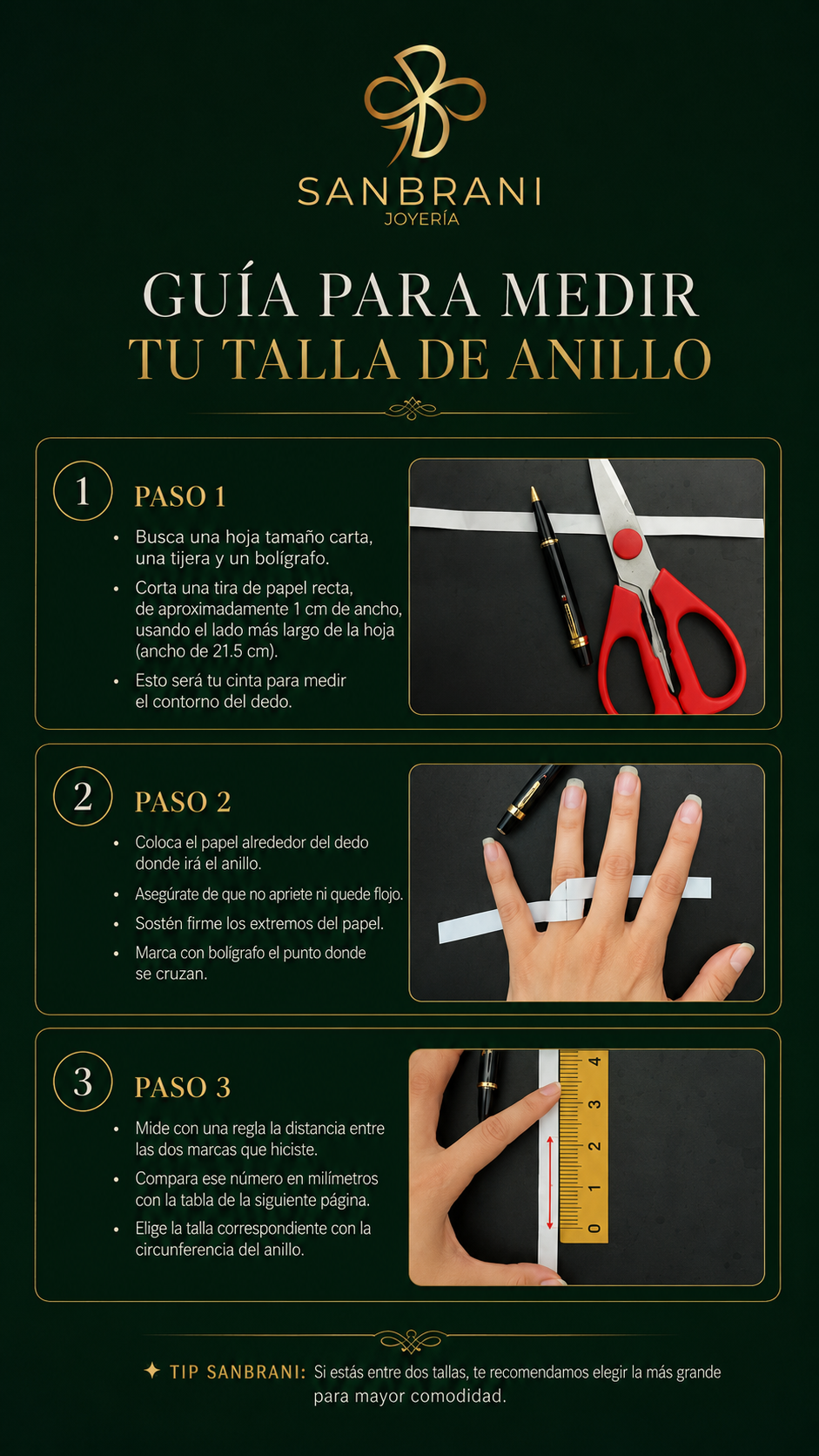 Guía para medir tu talla de anillo