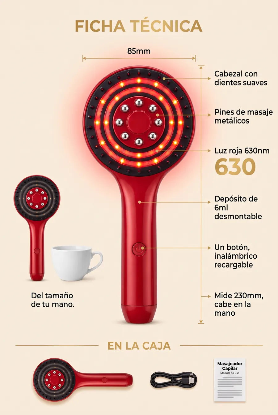 Cepillo Masajeador Capilar Luz Roja - 07_ficha