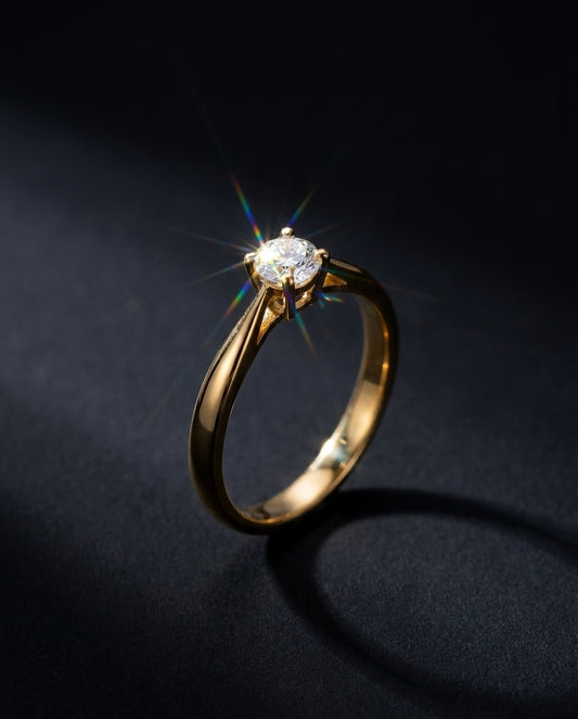 Anillo de Compromiso con Diamante Blanco Oro 18K