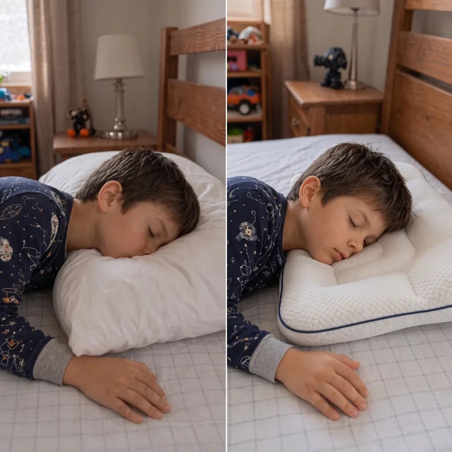 Flexoriom Kids - Almohada Postural Infantil - g06_foto_real_comparacion