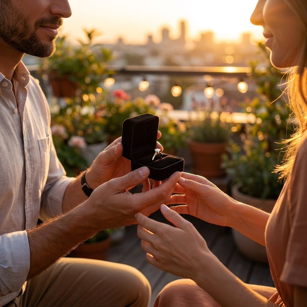 Propuesta de matrimonio con el anillo